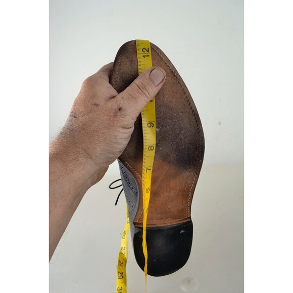 ALLEN EDMONDS CHESTER US 12 A BLACK LEATHER WINGTIP CLOSED VAMP - Picture 6 of 8